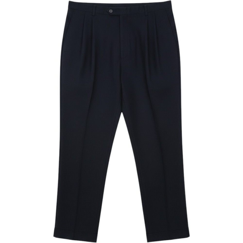 Hart Schaffner Marx Mens 38x30 Black 100% Wool Pleated Cuffed Dress Pants
